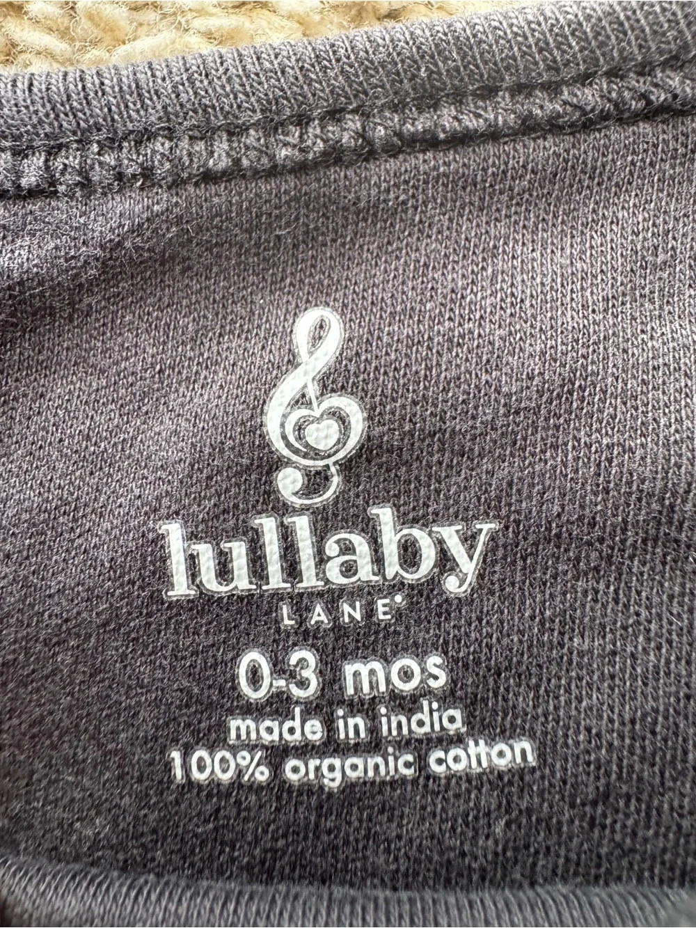 Lullaby Lane “Hi I’m New” Organic Cotton Long Sleeve Bodysuit 0-3 Months